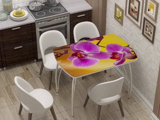 Стол кухонный бочонок фотопечать Орхидея (Регион 058)